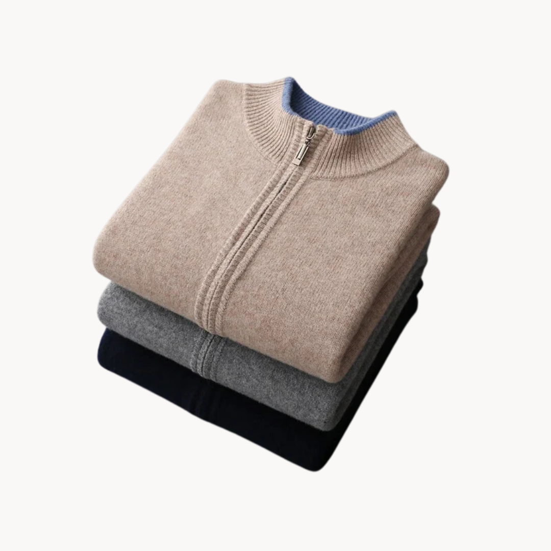 Harvard Merino Wool Zip Sweater