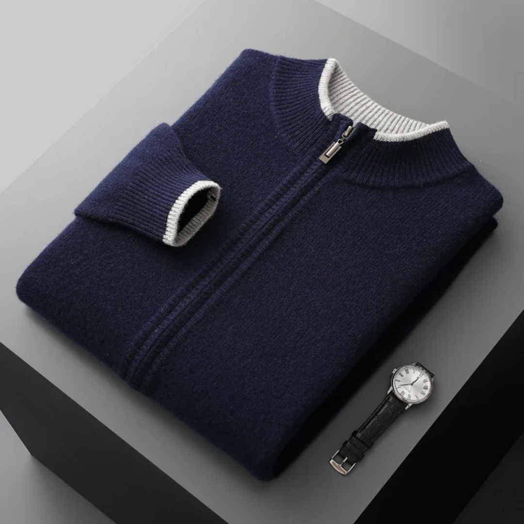 Harvard Merino Wool Zip Sweater